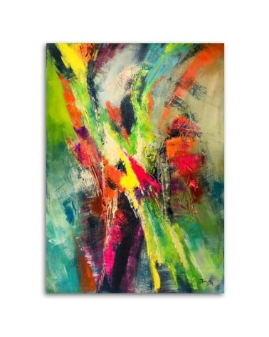 Leinwandbild - Bunte Abstrakt wie gemalt | Feeby