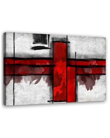Wall art decoration for room - Abstraction red rectangles | FEEBY