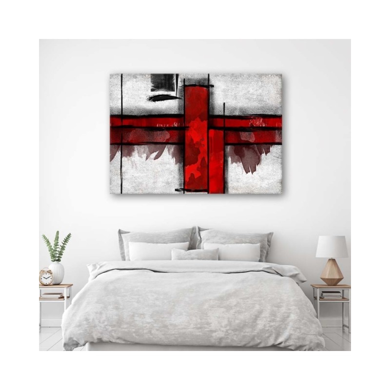 Leinwandbild - Rote Abstrakt | Feeby