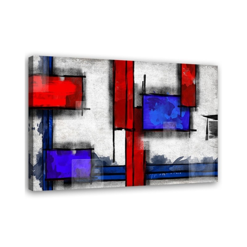 Geometric abstraction - Canvas painting for living room wall | FEEBY
