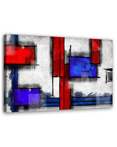 Geometric abstraction - Canvas painting for living room wall | FEEBY
