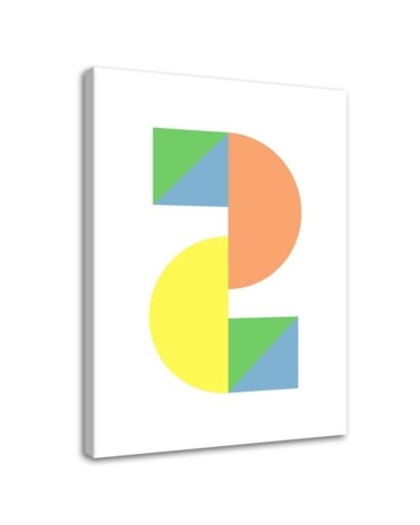 Wall art painting for children's room - Colourful geometric figures | FEEBY