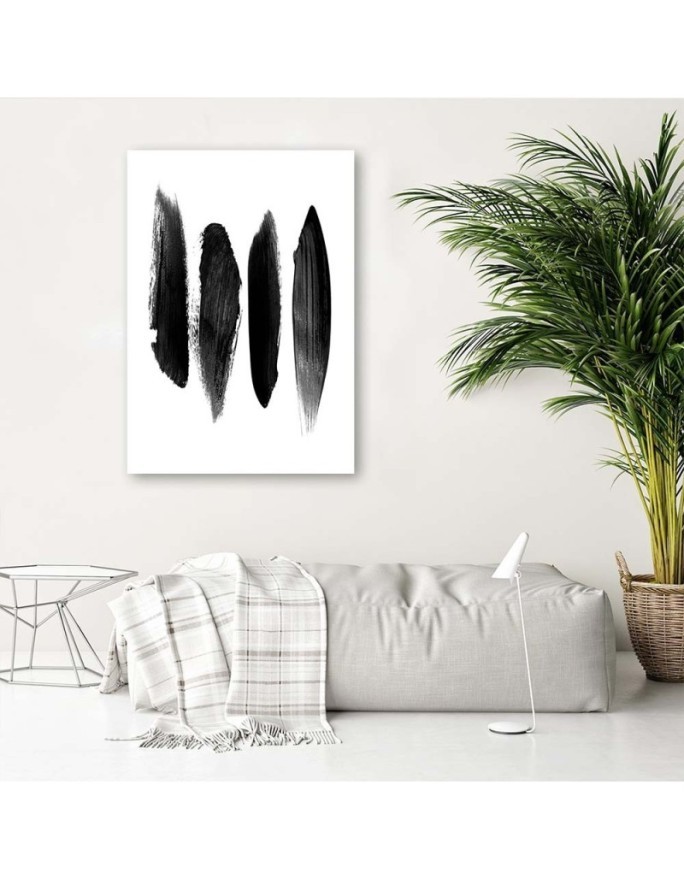 Canvas prints modern - Abstraction black stripes - for living room, office | FEEBY