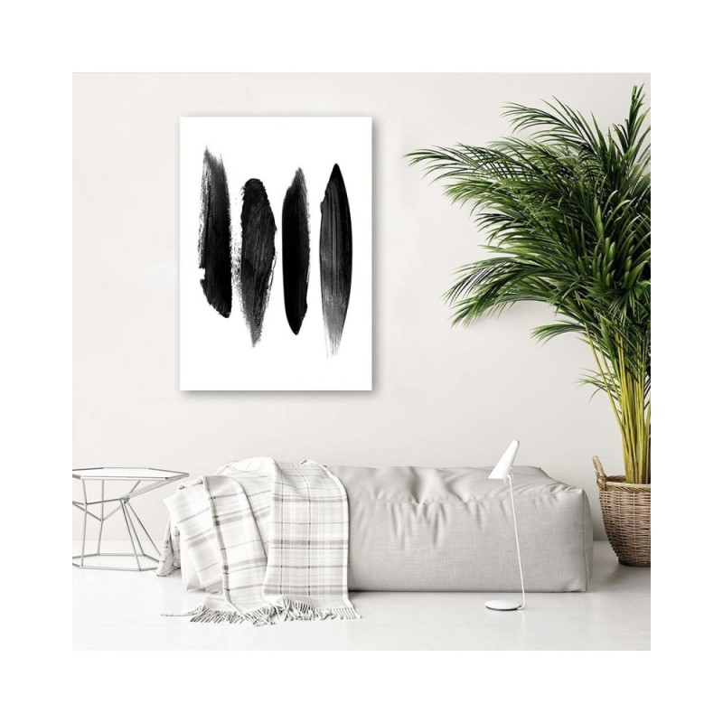 Leinwanddruck - Schwarze vertikale Streifen | Feeby