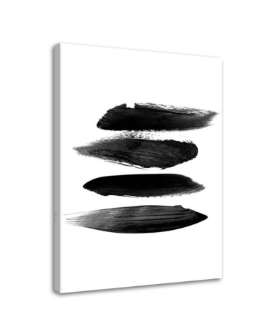 Leinwandbild - Schwarze Querstreifen | Feeby