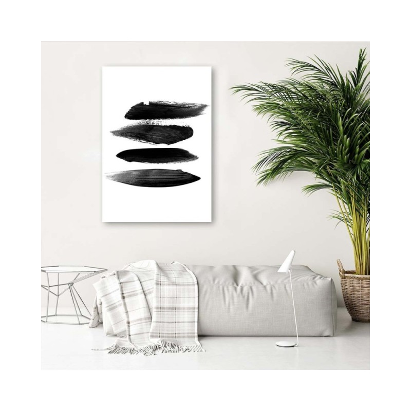 Leinwandbild - Schwarze Querstreifen | Feeby