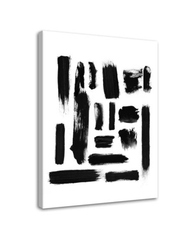 Loft Canvas painting - Black and white abstraction Labyrinth | FEEBY