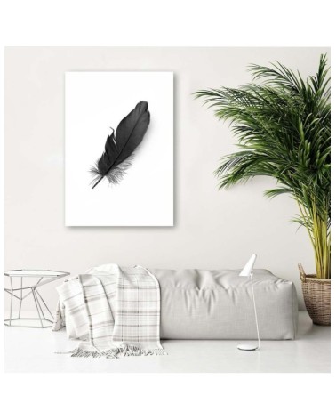 Leinwandbild - Schwarze Feder | Feeby