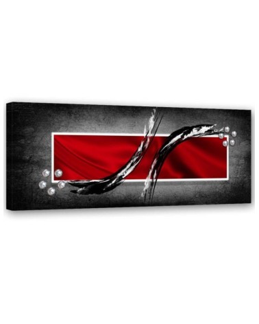 Abstract panoramic red - Canvas painting for living room | FEEBY