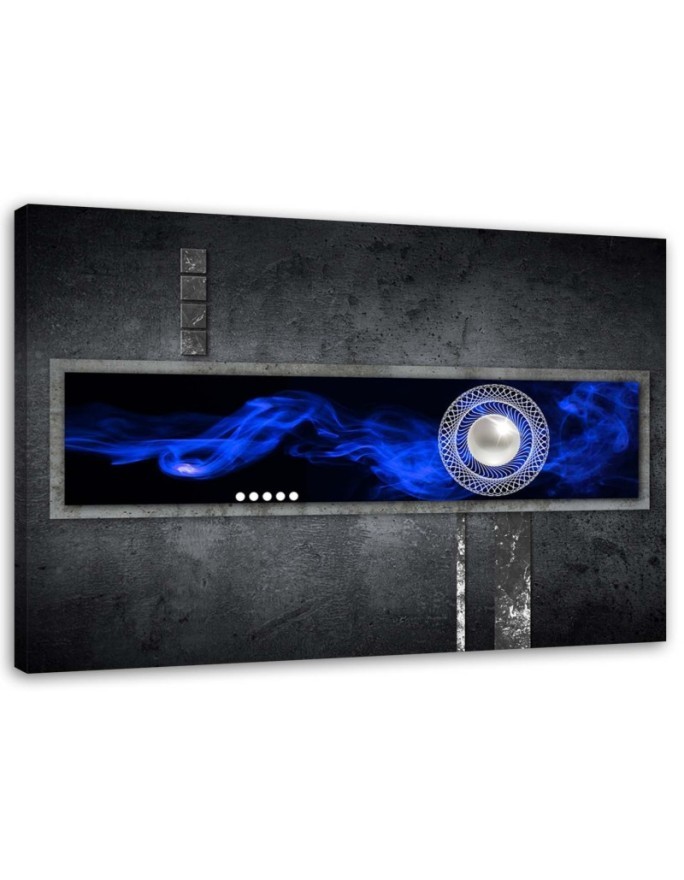 Leinwandbild - Kobaltfarbene Abstraktion mit Perle | Feeby