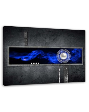 Leinwandbild - Kobaltfarbene Abstraktion mit Perle | Feeby