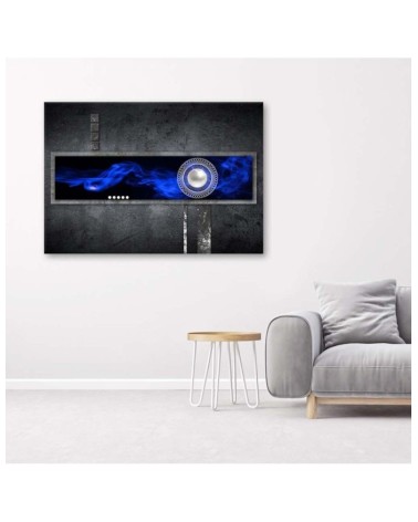 Leinwandbild - Kobaltfarbene Abstraktion mit Perle | Feeby