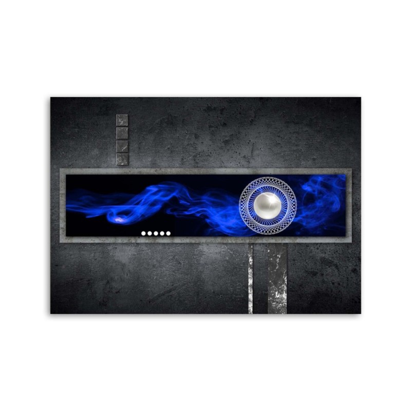 Leinwandbild - Kobaltfarbene Abstraktion mit Perle | Feeby