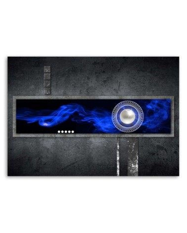 Leinwandbild - Kobaltfarbene Abstraktion mit Perle | Feeby