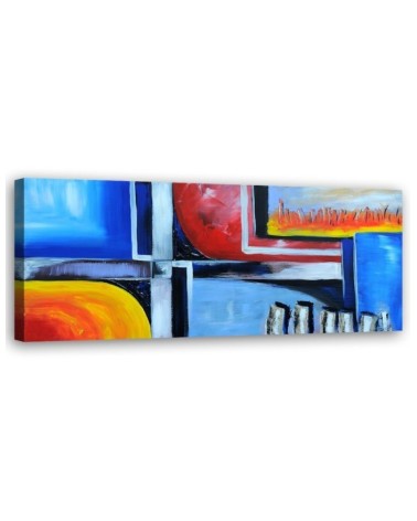 Painted abstract colourful - modern Canvas painting for living room | FEEBY