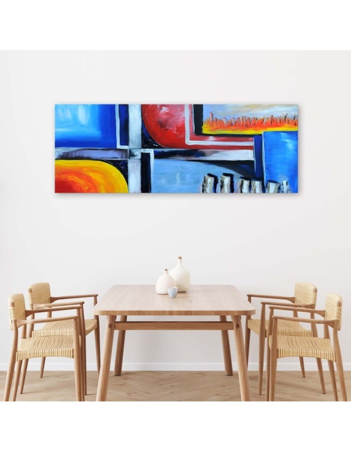 Painted abstract colourful - modern Canvas painting for living room | FEEBY