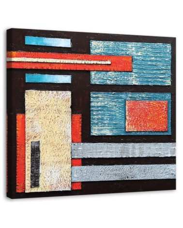 Modern Canvas painting for living room for wall - Turquoise abstraction | FEEBY