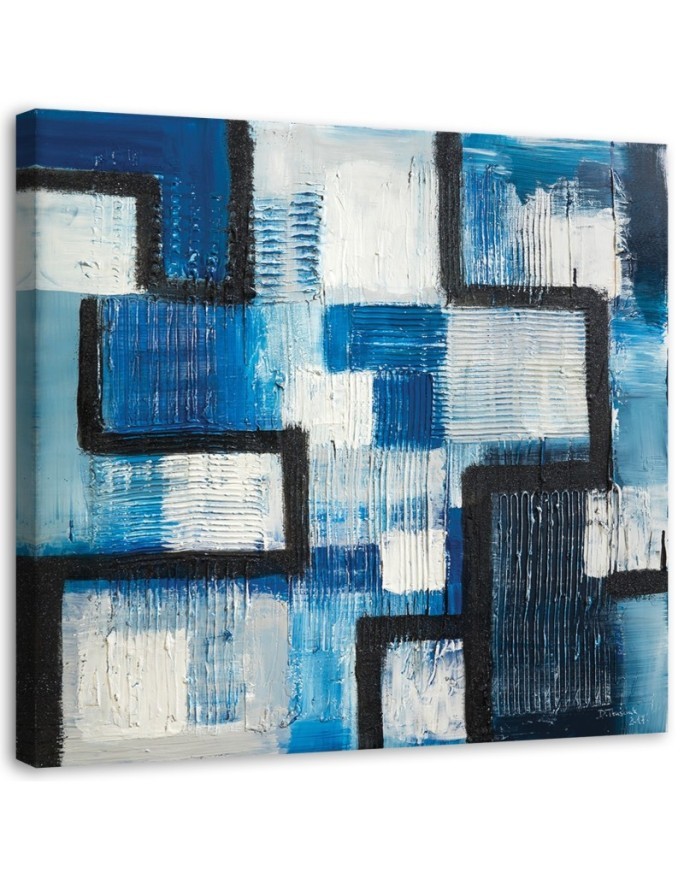 Niebieska abstrakcja - obraz canvas do pokoju nastolatka