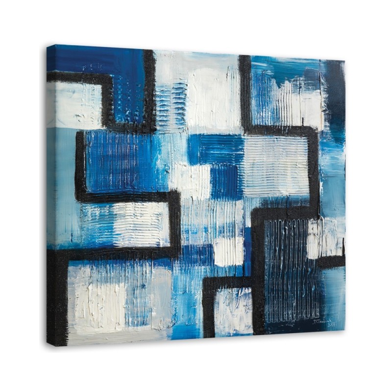 Niebieska abstrakcja - obraz canvas do pokoju nastolatka