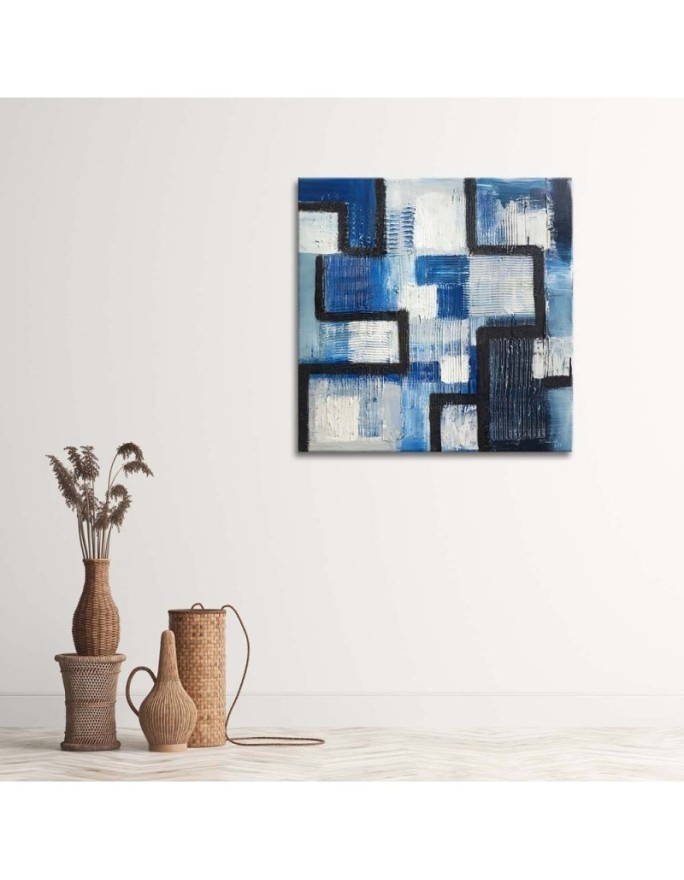 Niebieska abstrakcja - obraz canvas do pokoju nastolatka