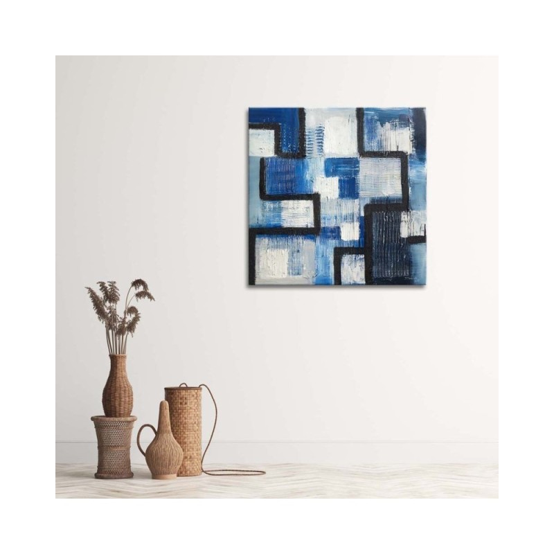 Bild auf Leinwand - Blaue Abstraktion | Feeby