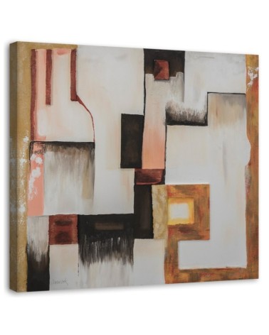 Abstract 3D shapes - trendy wall art painting for living room | FEEBY