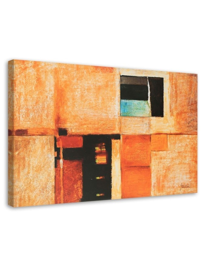 Modny obraz na ścianę - Geometryczna kompozycja w kolorze orange