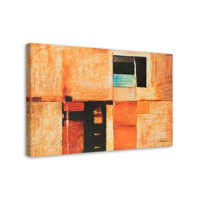 Modny obraz na ścianę - Geometryczna kompozycja w kolorze orange