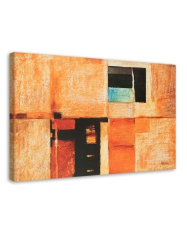 Fashionable wall art painting - Geometric composition in orange | FEEBY
