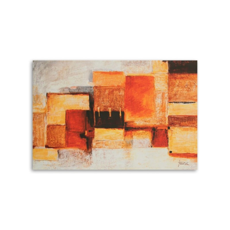 Leinwandbild - Geometrische Abstraktion in warmen Farben | Feeby