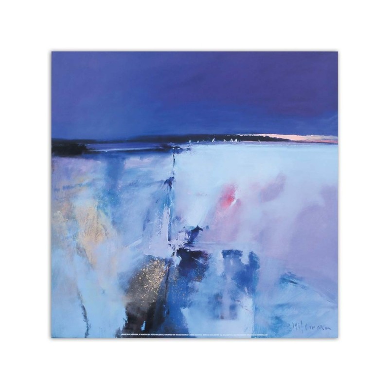 Leinwandbild - Aquarell blaue Landschaft | Feeby