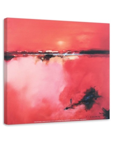 Modern Canvas painting for living room - Watercolour red landscape | FEEBY