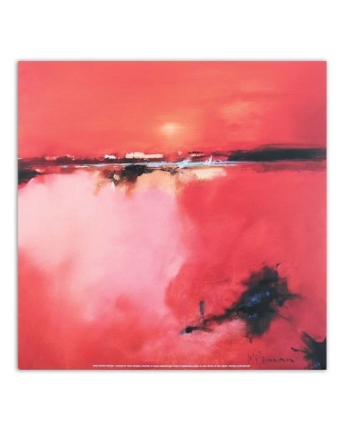 Wandbild für Wohnzimmer - Rote Ansicht eines Dorfes | Feeby