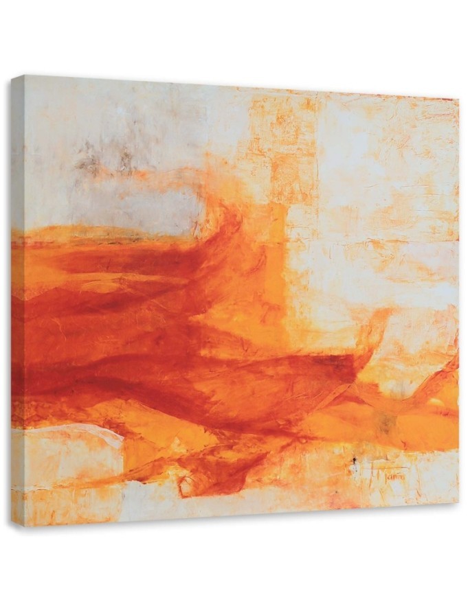 Leinwandbild - Orangefarbenes Aquarellmuster | Feeby