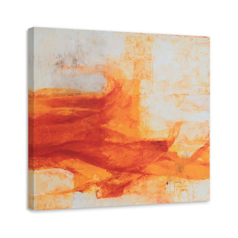 Leinwandbild - Orangefarbenes Aquarellmuster | Feeby