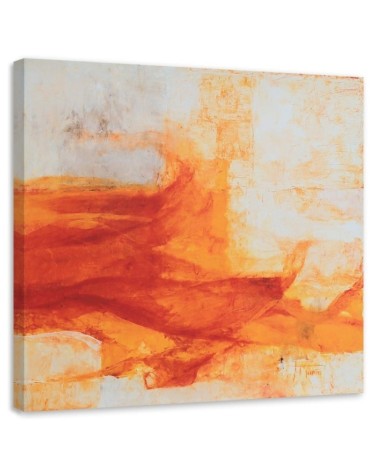 Leinwandbild - Orangefarbenes Aquarellmuster | Feeby