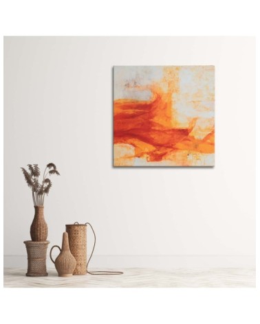 Leinwandbild - Orangefarbenes Aquarellmuster | Feeby