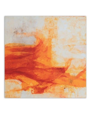 Leinwandbild - Orangefarbenes Aquarellmuster | Feeby