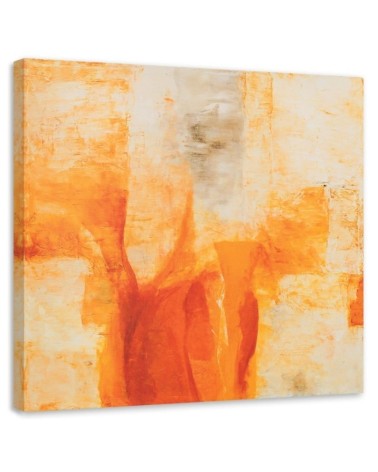 Leinwandbild - Orangefarbenes Muster von unten nach oben | Feeby