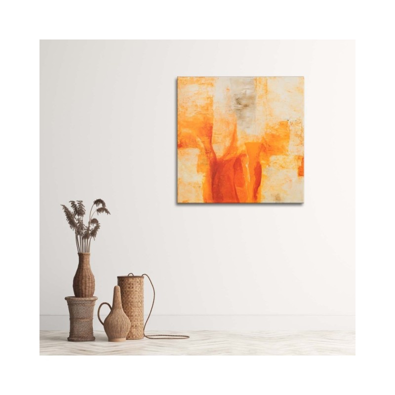 Leinwandbild - Orangefarbenes Muster von unten nach oben | Feeby