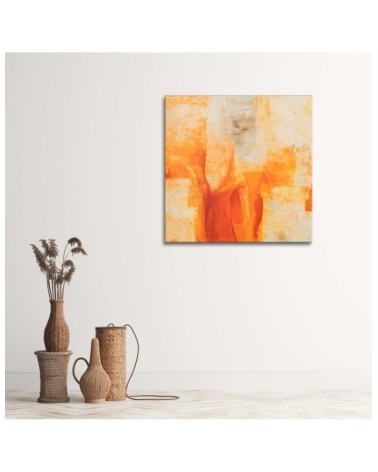 Leinwandbild - Orangefarbenes Muster von unten nach oben | Feeby