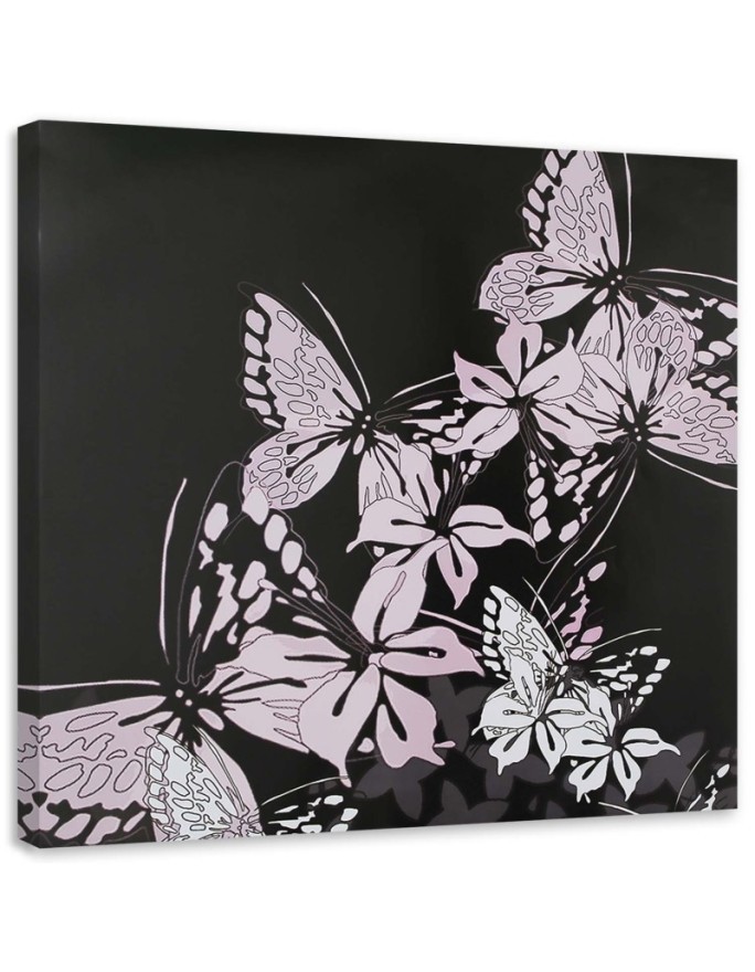 Leinwandbild - Leuchtend rosa Schmetterlinge | Feeby
