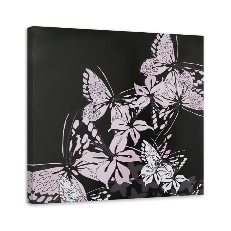 Leinwandbild - Leuchtend rosa Schmetterlinge | Feeby