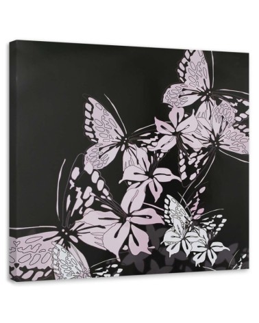 Leinwandbild - Leuchtend rosa Schmetterlinge | Feeby
