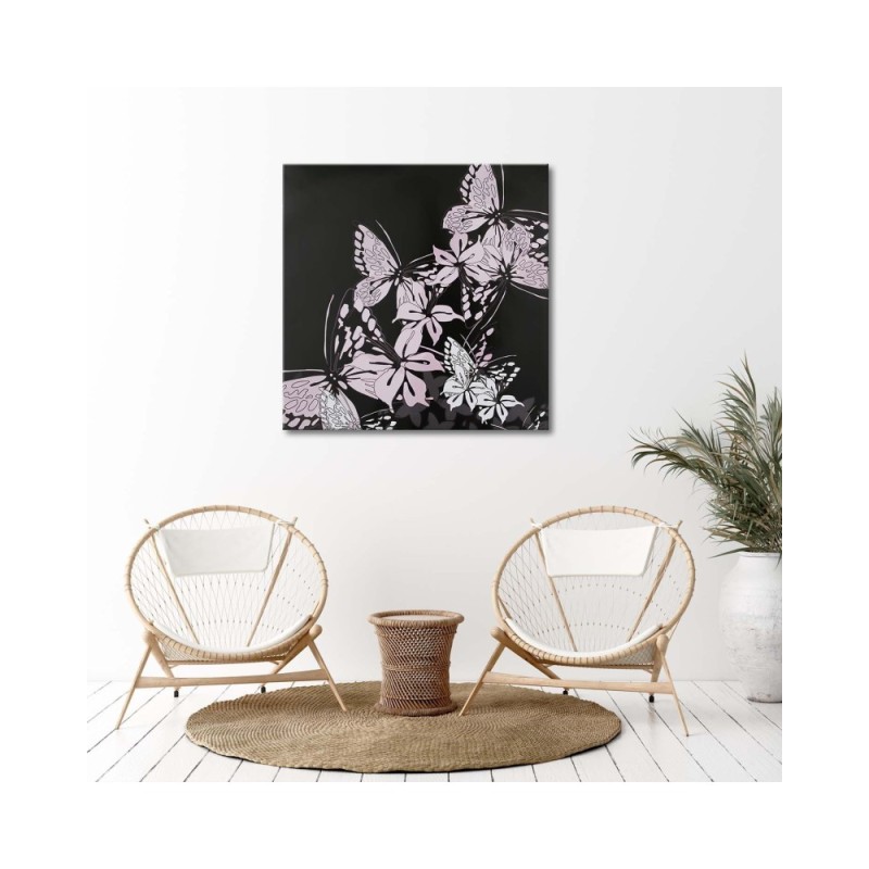 Leinwandbild - Leuchtend rosa Schmetterlinge | Feeby