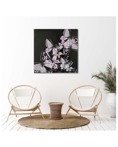 Leinwandbild - Leuchtend rosa Schmetterlinge | Feeby