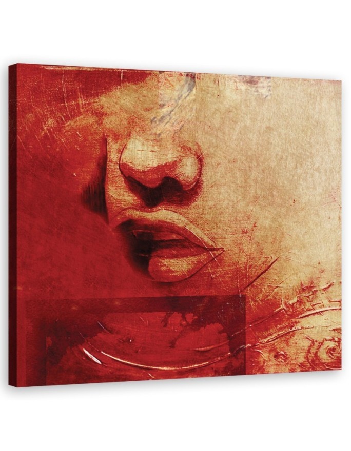 Wall art painting - Face of a woman on a red background | FEEBY