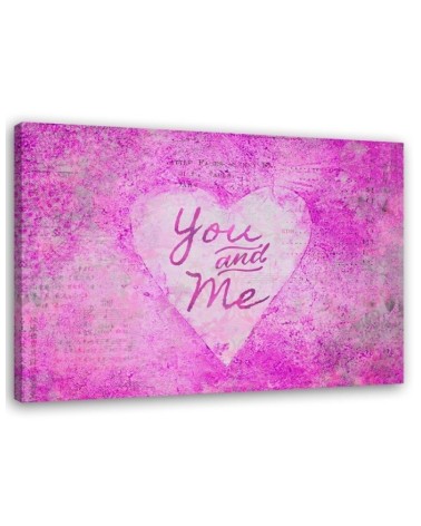 Pink modern Canvas painting - You and Me lettering Andrea Haase | FEEBY