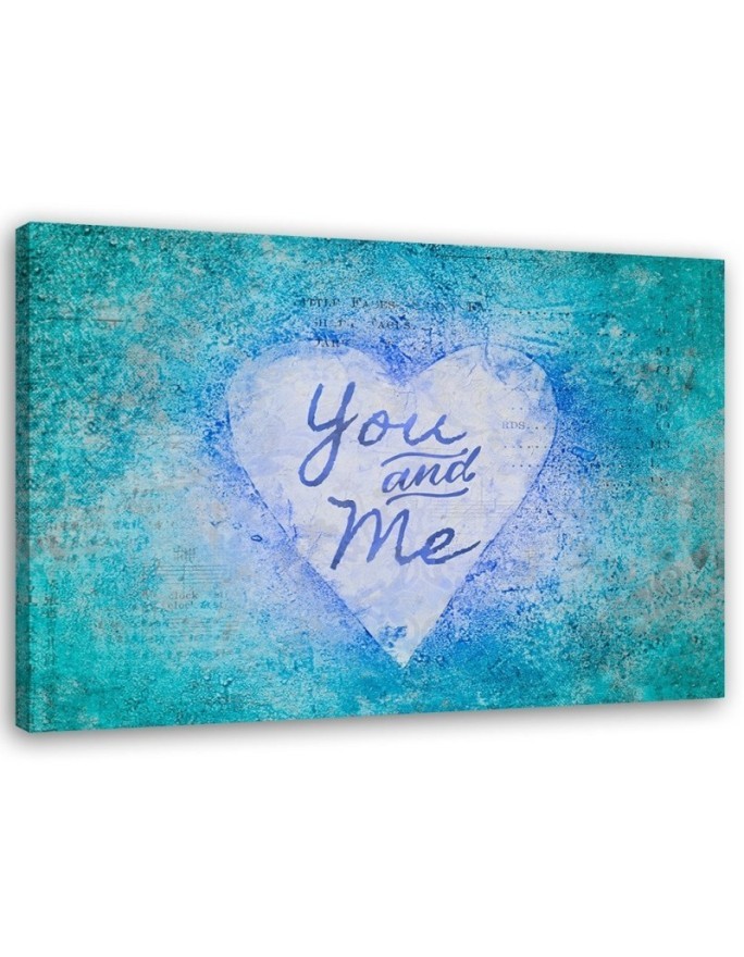 Obraz nowoczesny turkusowy - Napis You and Me  Andrea Haase
