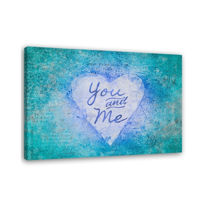Obraz nowoczesny turkusowy - Napis You and Me  Andrea Haase